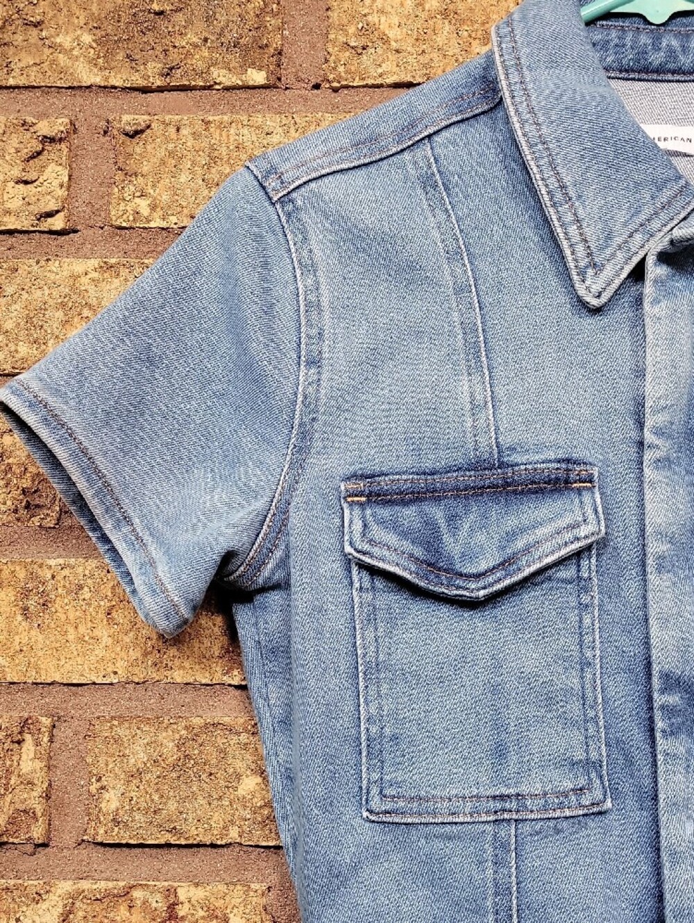 Good American Fit for Success Denim Romper Size 2 Small Cotton Stretch - Picture 4 of 16